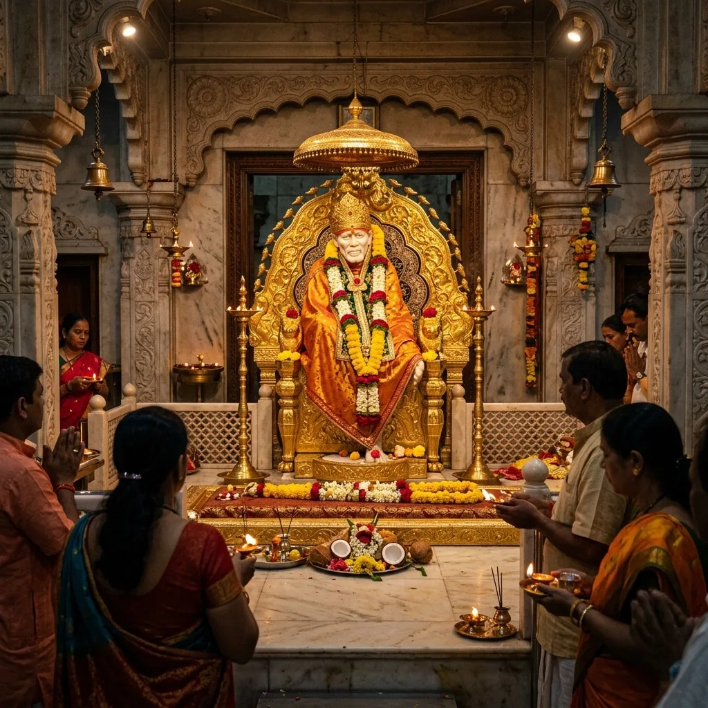 Shirdi Sai Baba temple prayer hall view